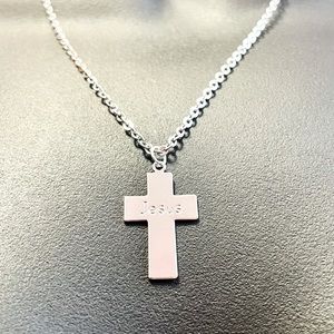 Religious Jesus Silver Cross Necklace